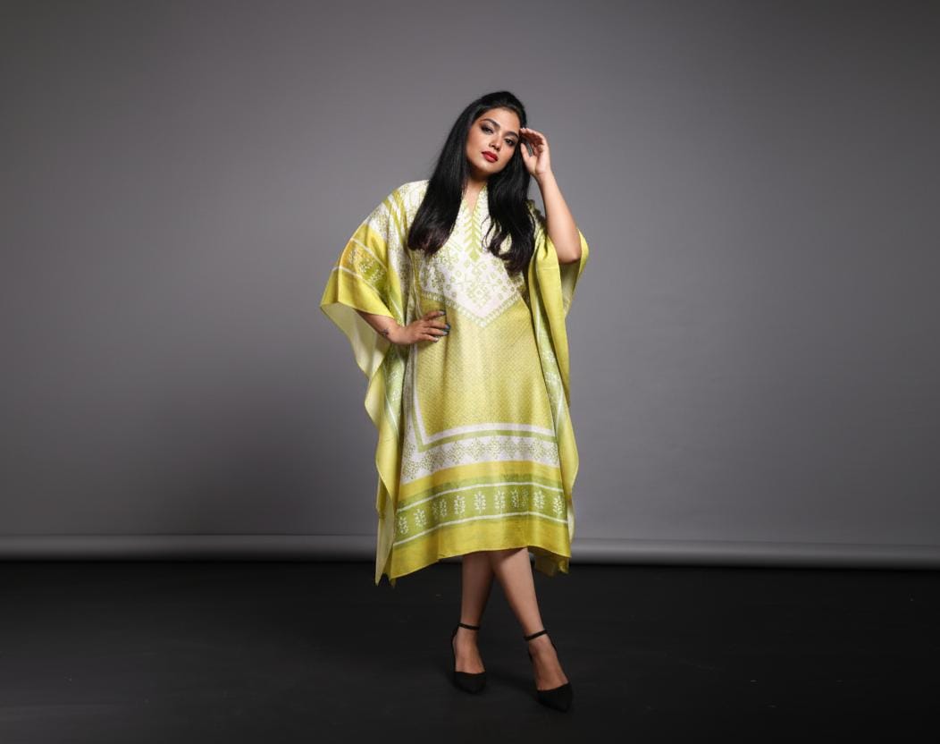 Ishya Satin Print Kaftan