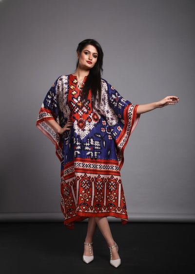 Keya Satin Print Kaftan