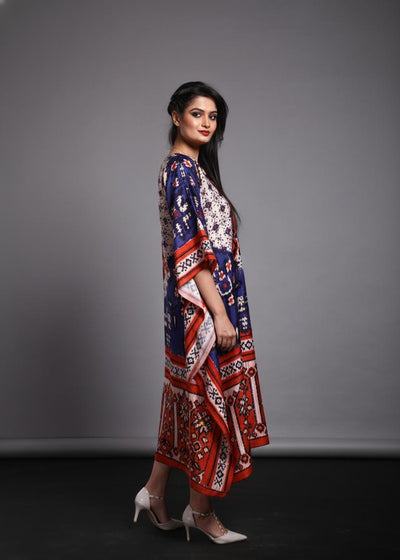Keya Satin Print Kaftan