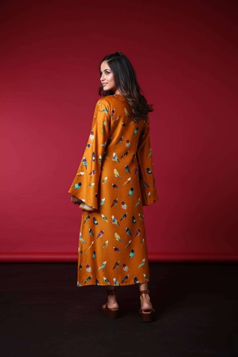 Vina Satin Print Dress