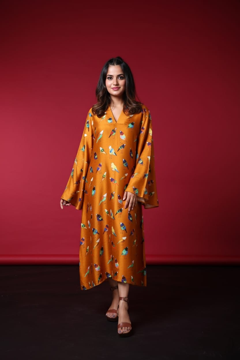 Vina Satin Print Dress