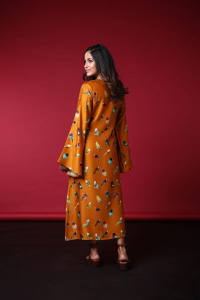 Vina Satin Print Dress