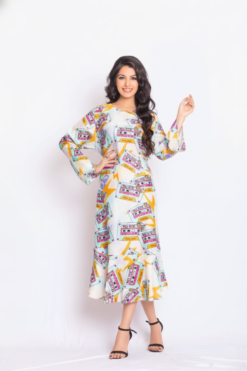 Visage Satin Print Dress