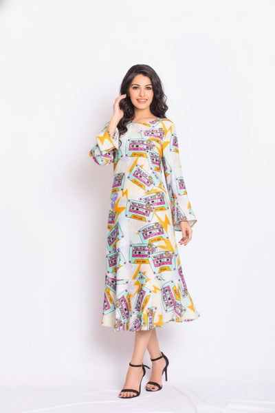 Visage Satin Print Dress