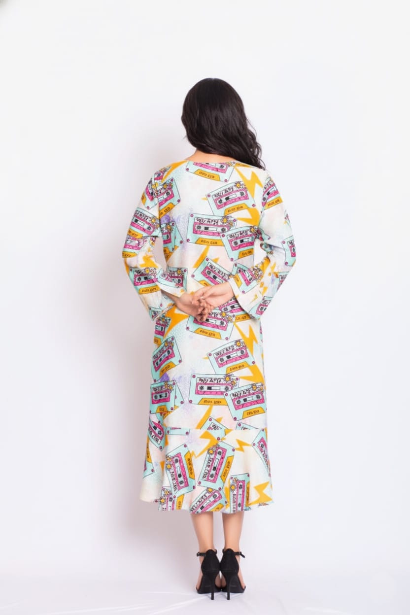 Visage Satin Print Dress