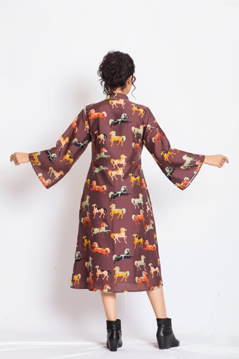 Savara Satin Print Dress