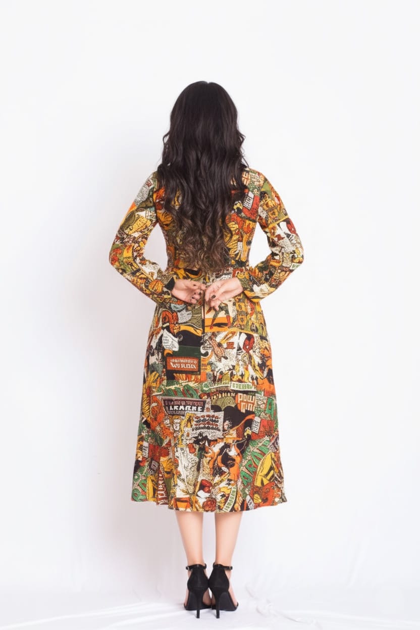 Espy Satin Print Dress