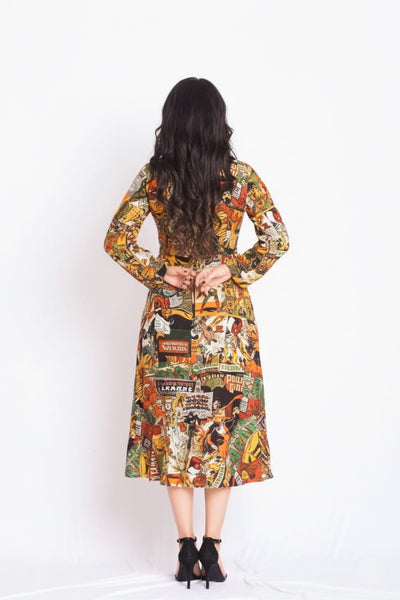 Espy Satin Print Dress