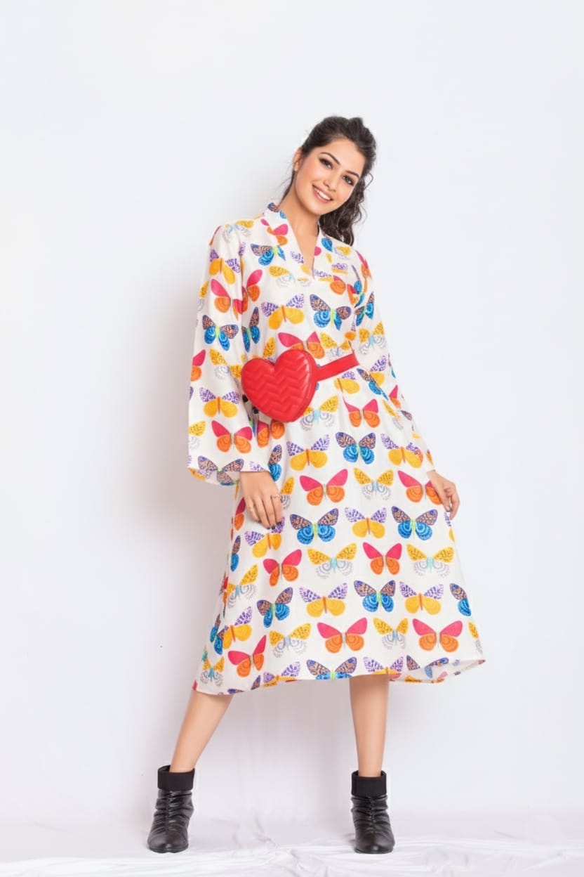 Aksha Satin Print Dress