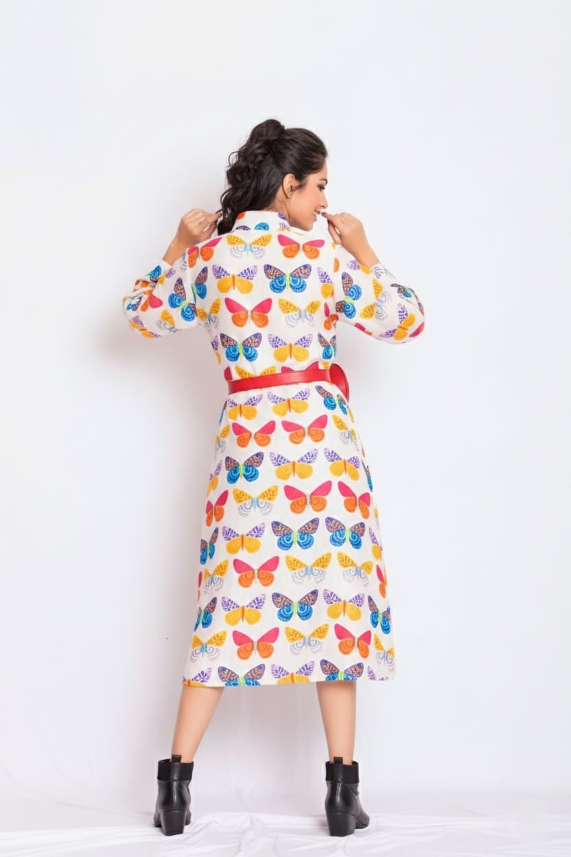 Aksha Satin Print Dress
