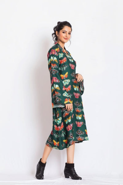 Fly Satin Print Dress