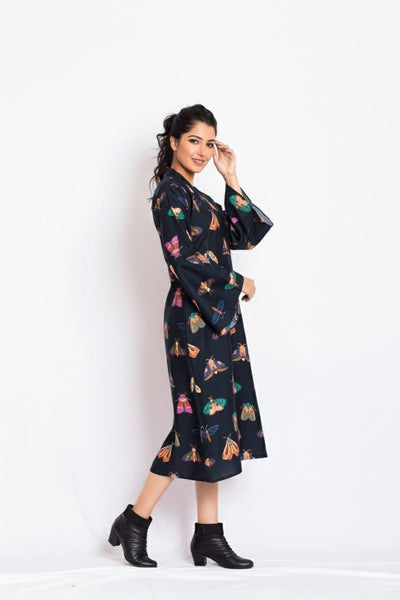 Utsa Satin Print Dress