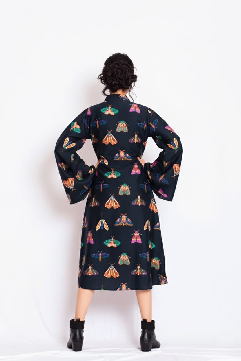 Utsa Satin Print Dress