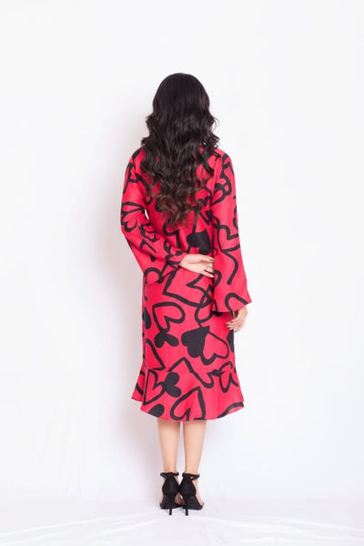 Deluge Satin Print Dress