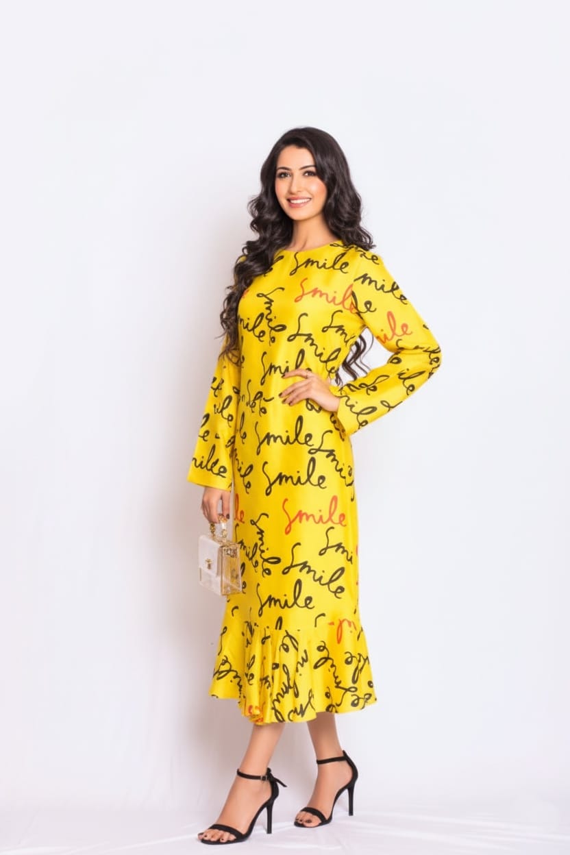 Elegy Satin Print Dress