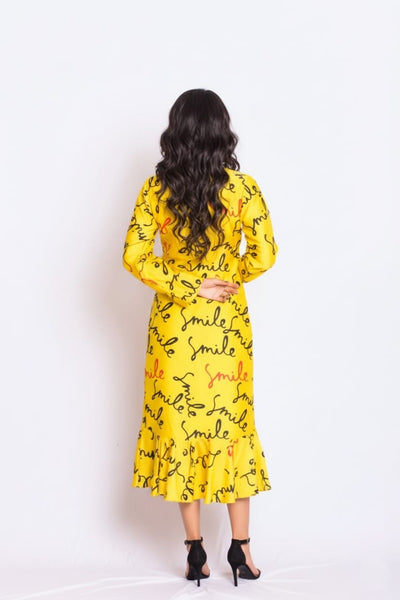 Elegy Satin Print Dress