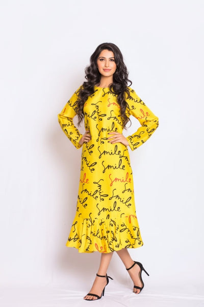 Elegy Satin Print Dress