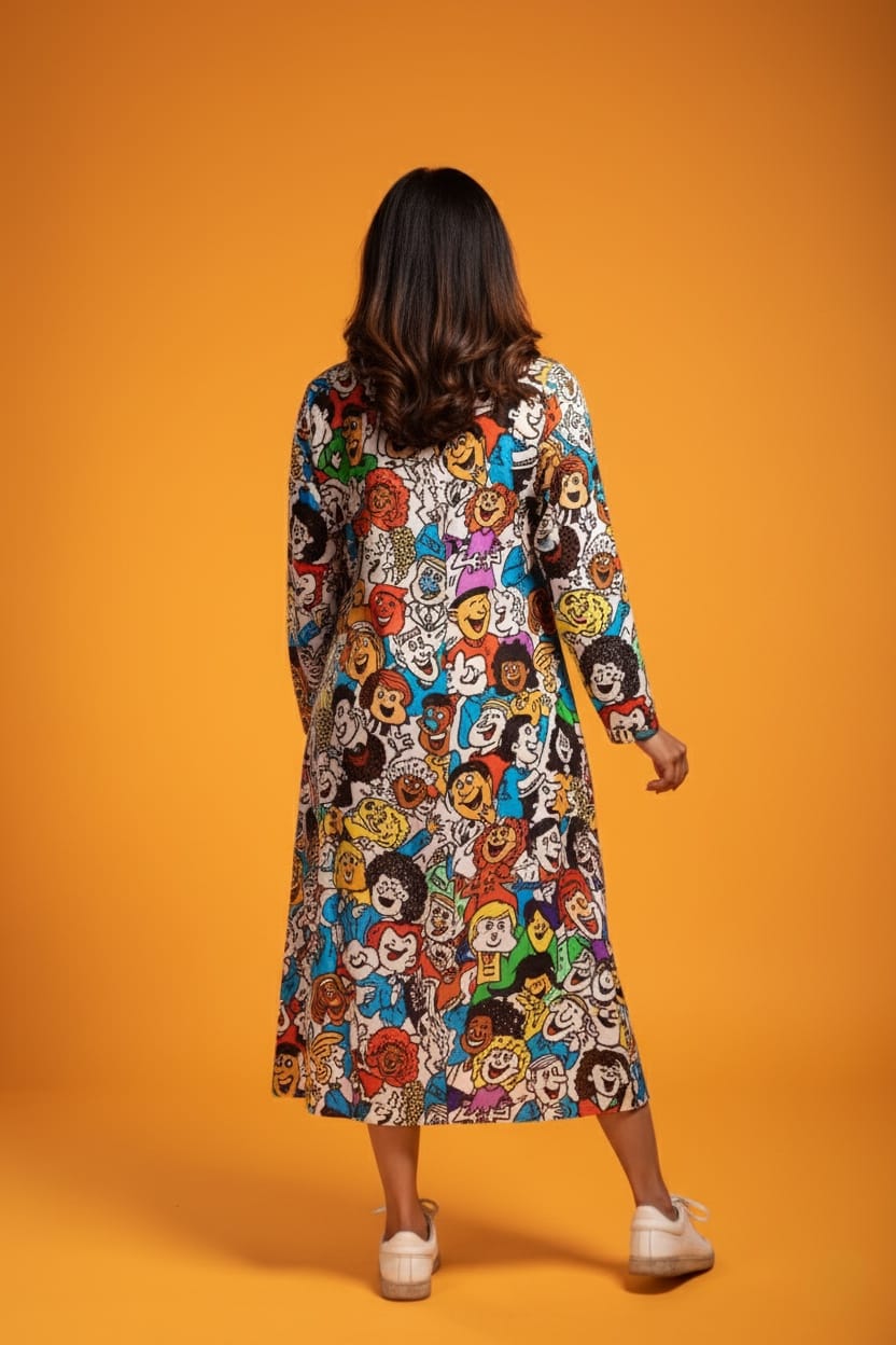 Hasi Satin Print Dress