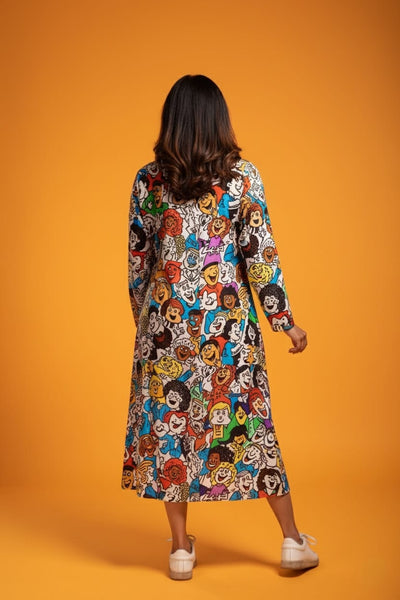 Hasi Satin Print Dress