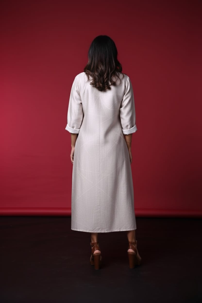 Nira Satin Print Dress