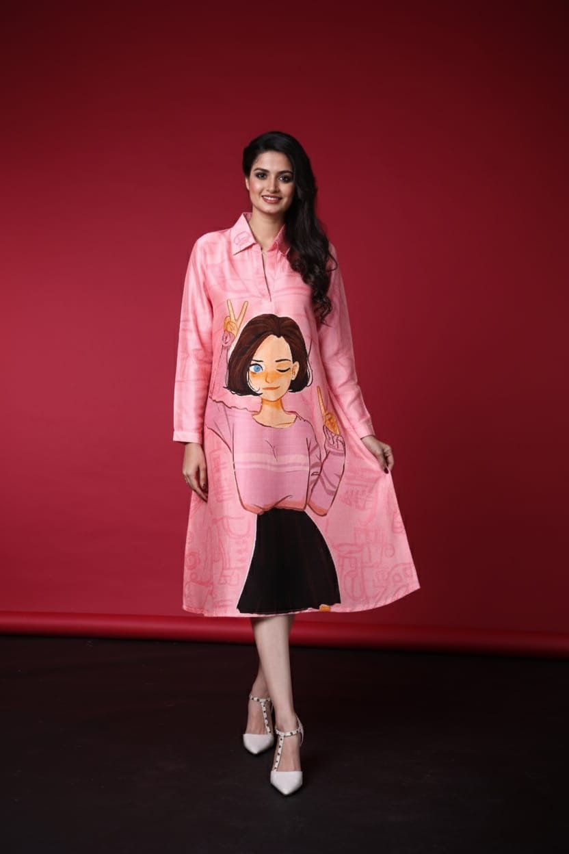 Urja Satin Print Dress