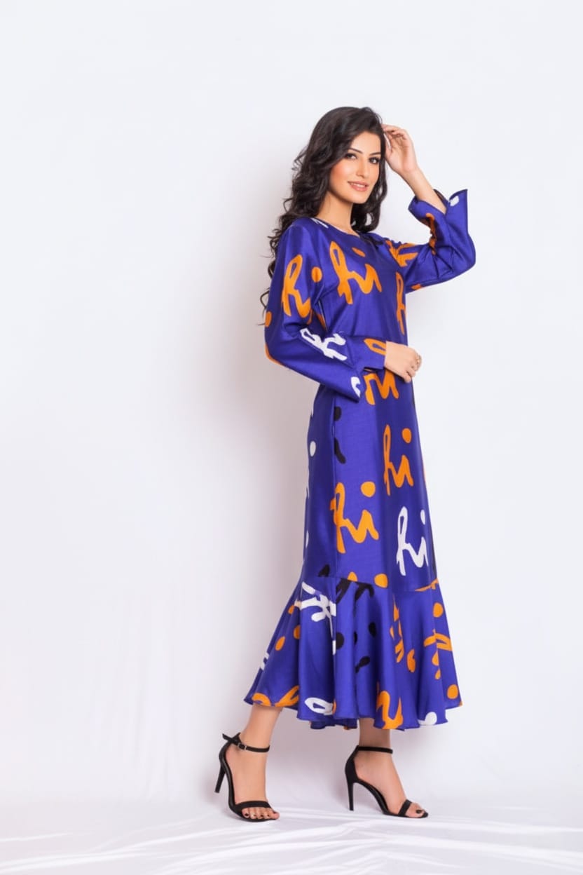 Unison Satin Print Dress