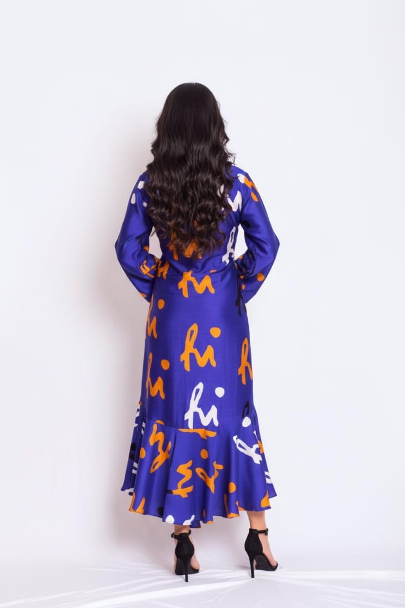 Unison Satin Print Dress