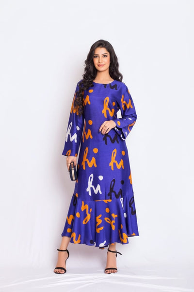 Unison Satin Print Dress