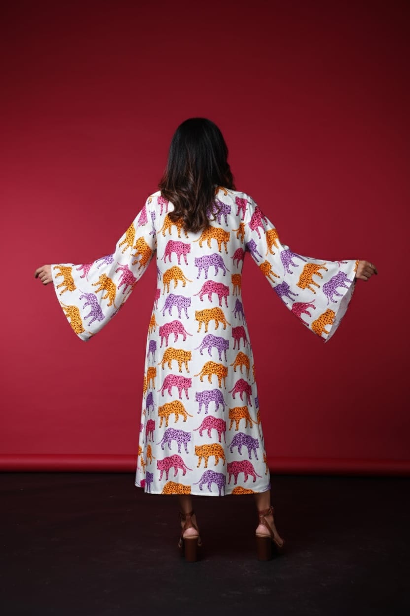 Triya Satin Print Dress