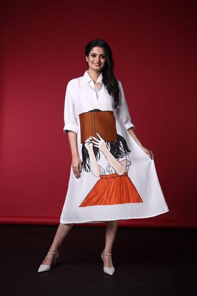 Saee Satin Print Dress