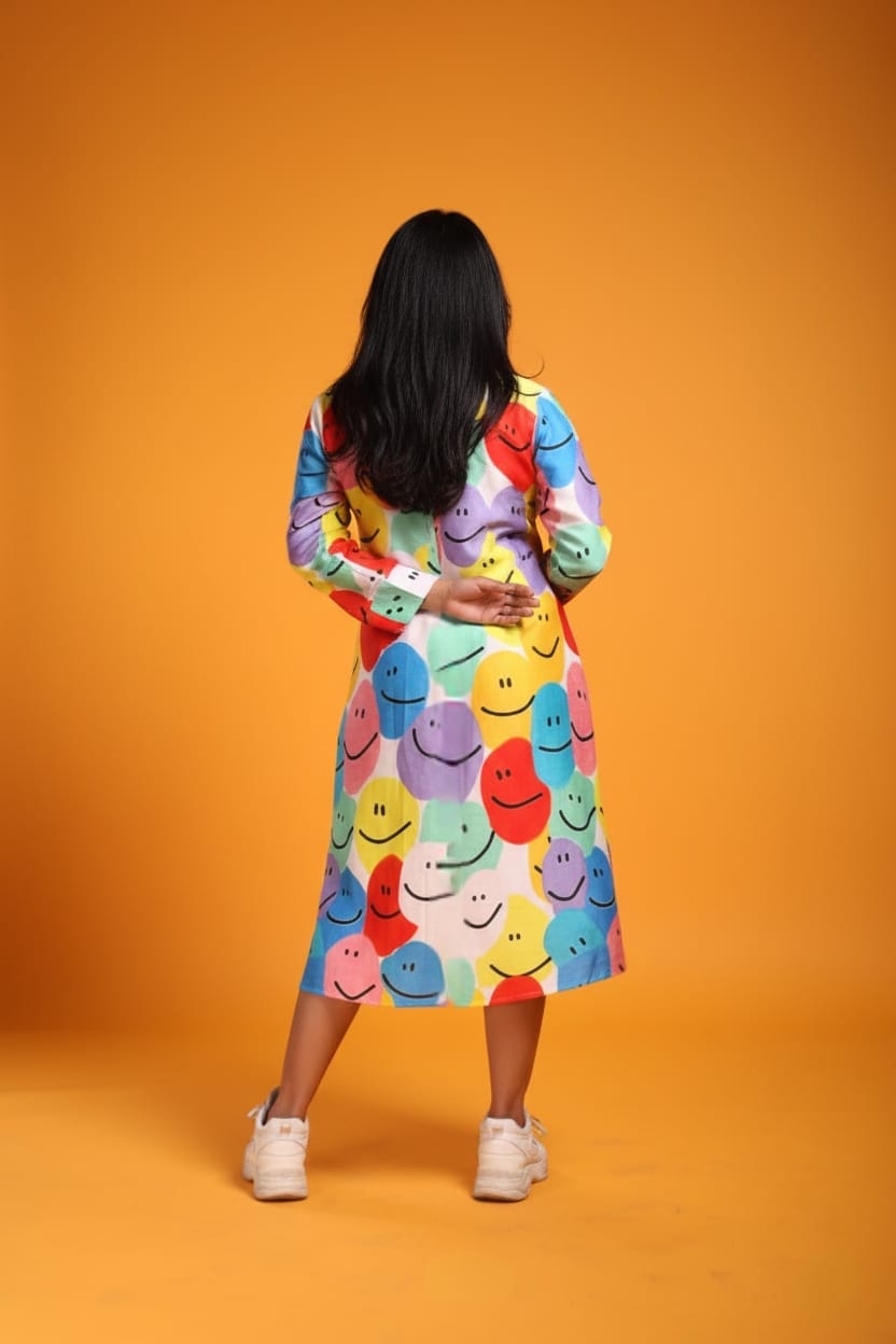 Matargasti Satin Print Dress