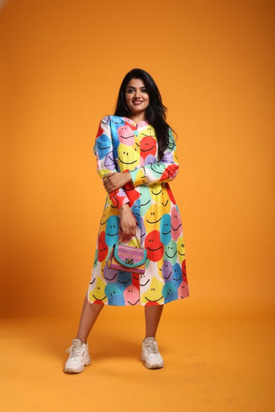 Matargasti Satin Print Dress