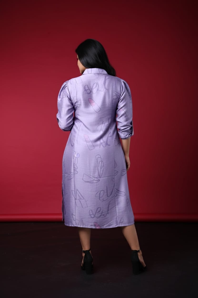 Laila Satin Print Dress