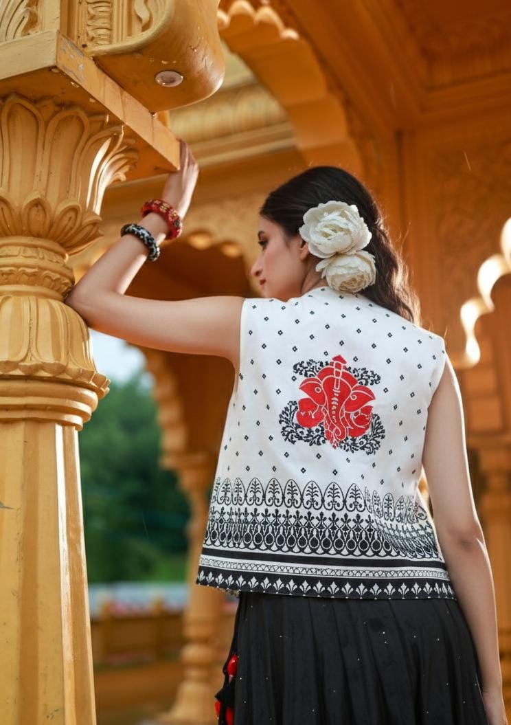 Taruna Cotton Print Bundi Jacket