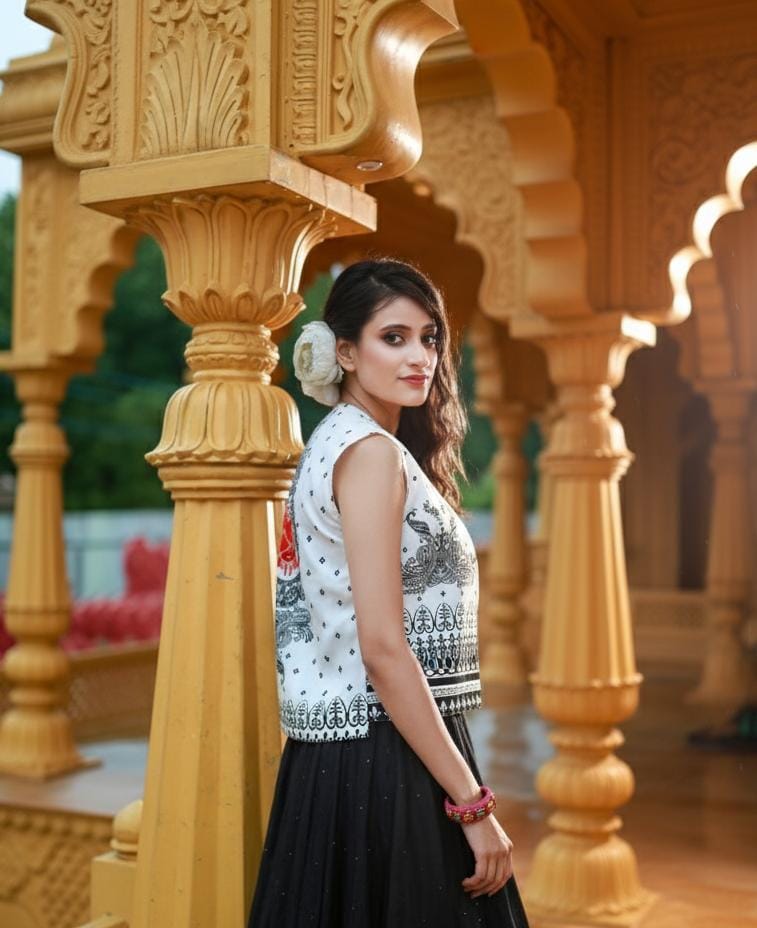 Taruna Cotton Print Bundi Jacket