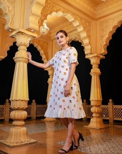 Vikata Cotton Print Dress