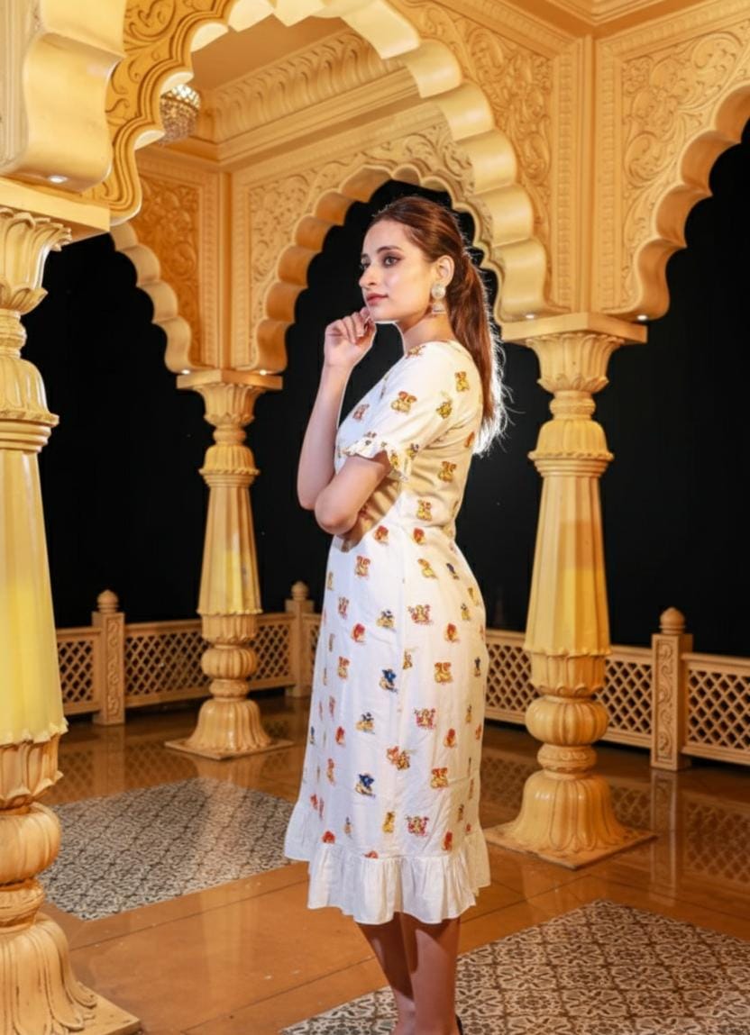 Vikata Cotton Print Dress