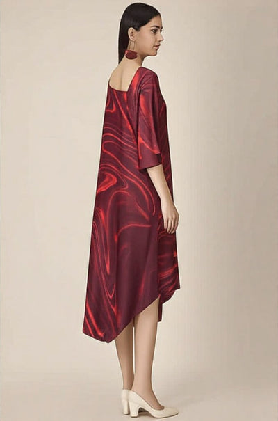 Swirl and Squeak Satin Print Dress