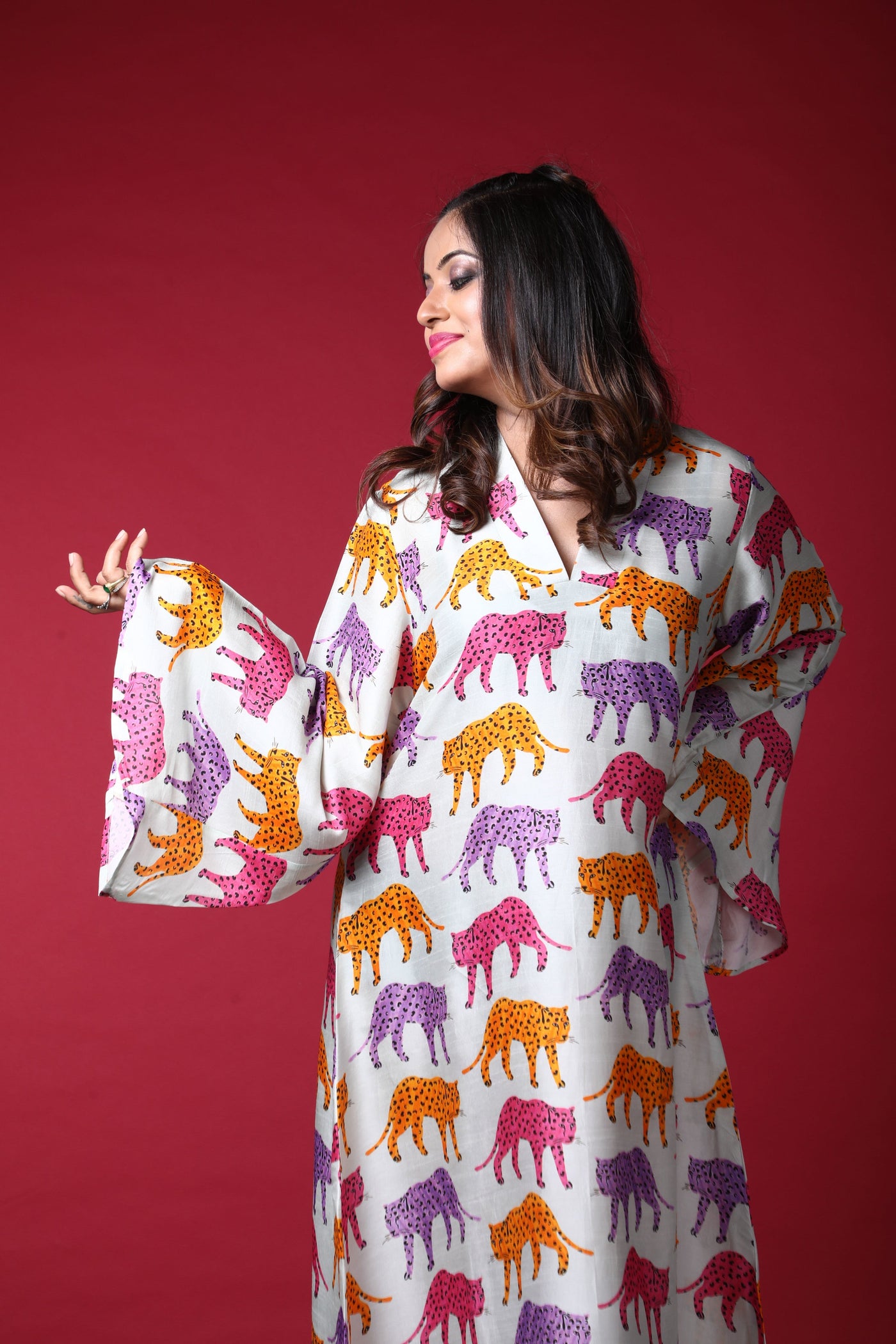 Triya Satin Print Dress