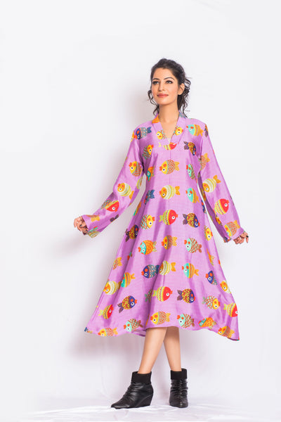 Prati Satin Print Dress