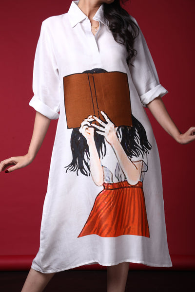 Saee Satin Print Dress