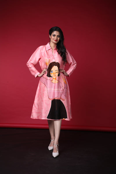 Urja Satin Print Dress