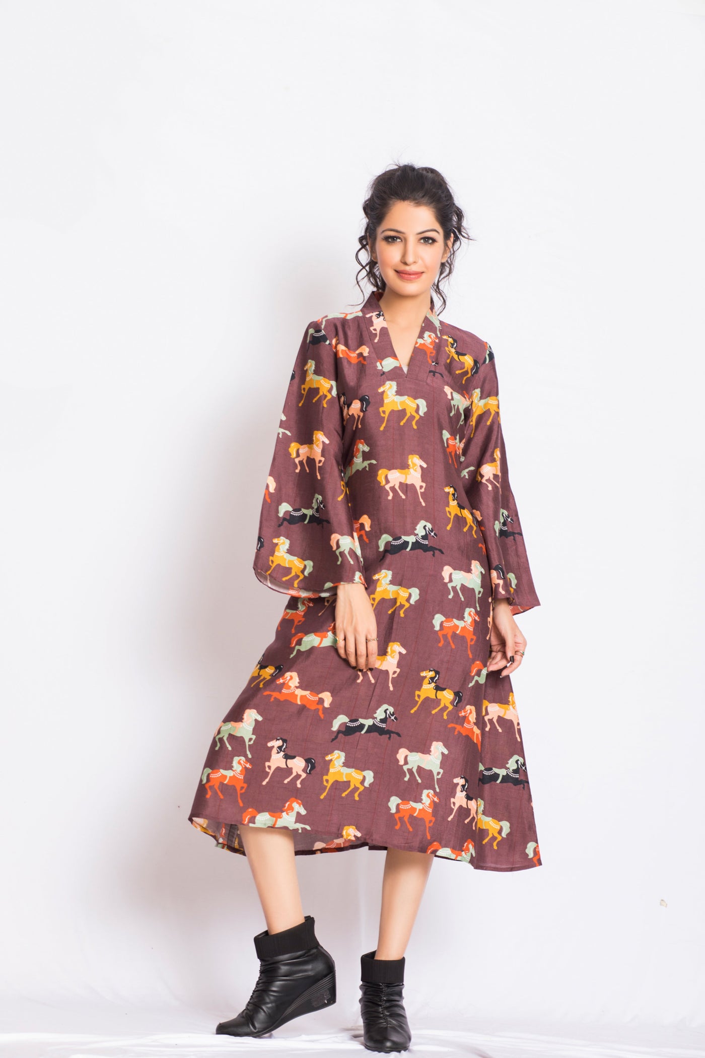 Savara Satin Print Dress