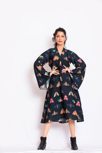 Utsa Satin Print Dress