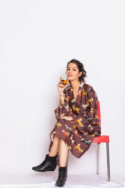 Savara Satin Print Dress