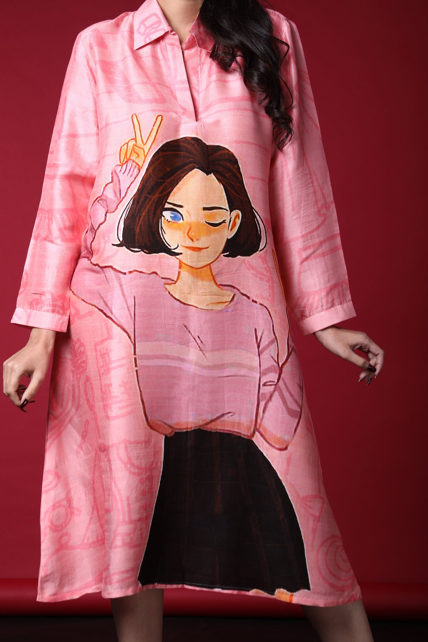 Urja Satin Print Dress