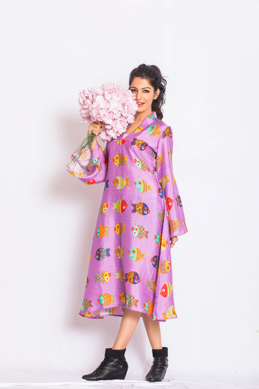 Prati Satin Print Dress