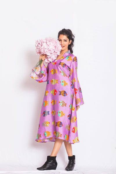 Prati Satin Print Dress