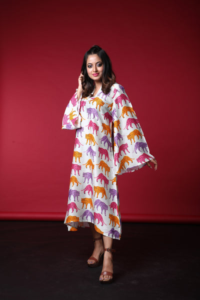 Triya Satin Print Dress