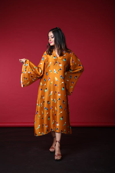Vina Satin Print Dress